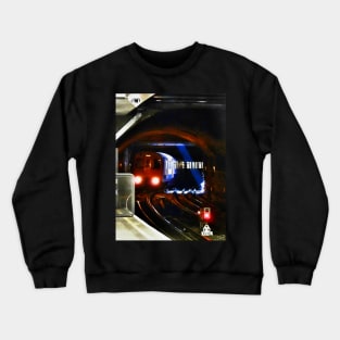 A Tube Train Arriving at Tower Hill Underground Crewneck Sweatshirt